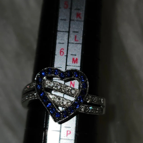 Vintage white gold and sapphire ring.7 - Picture 7 of 10